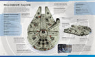 Insight Editions Star Wars Millennium Falcon 3D wood model kit with accompanying book, featuring detailed craftsmanship and design.