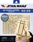IncrediBuilds Star Wars R2-D2 3D wood model kit with instruction book by Insight Editions, featuring R2-D2 droid from Star Wars.