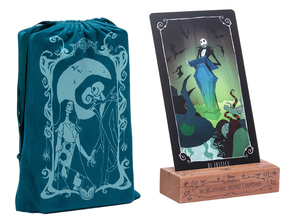 Mega-Sized Nightmare Before Christmas Tarot deck and guidebook kit by Insight Editions featuring spooky, themed tarot cards and detailed guide.