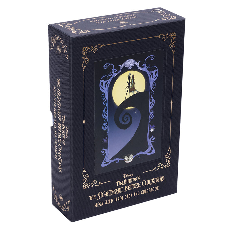 Mega-Sized Nightmare Before Christmas Tarot Deck and Guidebook kit by Insight Editions, featuring spooky illustrated tarot cards and guide.