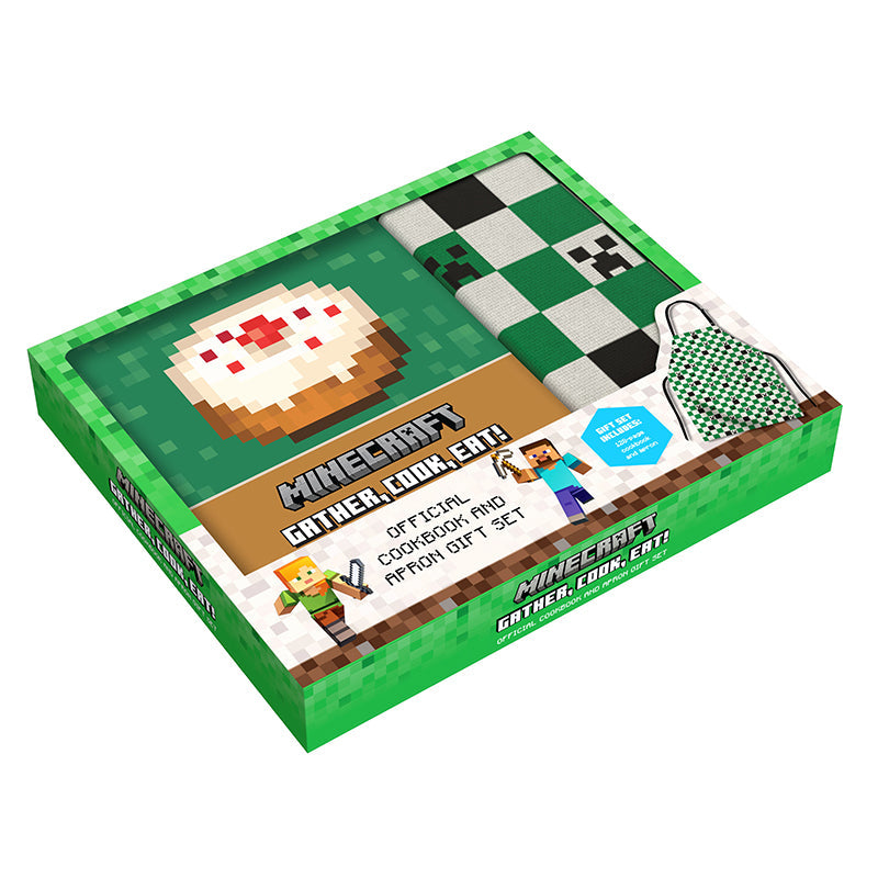 Minecraft official cookbook and apron gift set by Insight Editions, featuring a themed apron and cooking guide for fans.