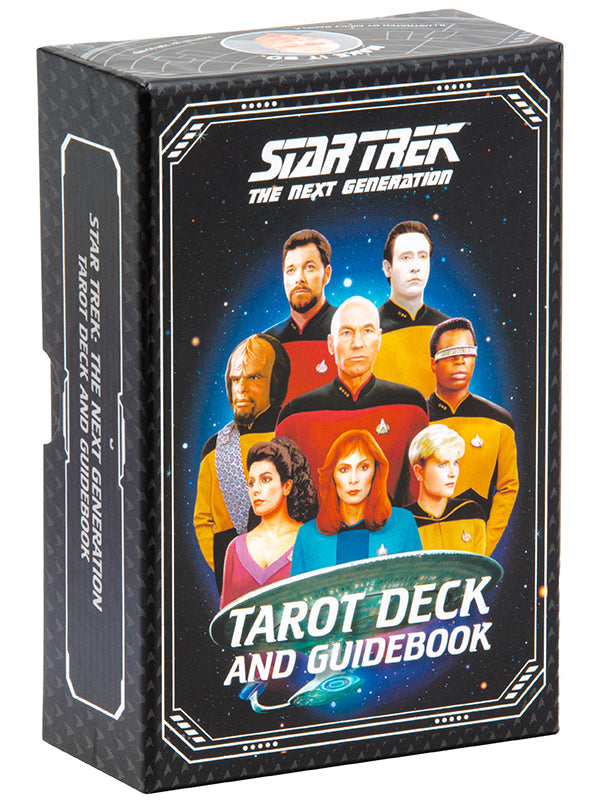 Star Trek: The Next Generation Tarot Deck and Guidebook kit by Insight Editions, featuring themed cards and instructional guide.