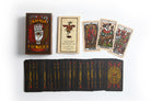 Interior view of the Tarot del Toro kit by Insight Editions, showing the detailed tarot card illustrations and included deck components.
