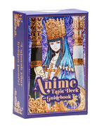 Anime Tarot Deck and Guidebook kit by Insight Editions, featuring colorful card illustrations and a detailed instruction guide.