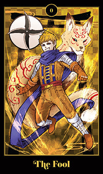 Insight Editions Anime Tarot Deck and Guidebook kit with colorful tarot cards and instructional guide inside a box.