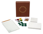 Inside view of Insight Editions The Lord of the Rings: One Ring stationery set kit with themed paper, pens, and accessories.