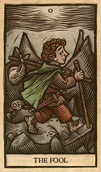 Interior of The Lord of the Rings Tarot Deck and Guide kit by Insight Editions, showing detailed tarot cards and guidebook pages.