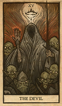 Inside view of The Lord of the Rings Tarot Deck and Guide kit by Insight Editions showing illustrated tarot cards and guidebook pages.