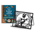 Inside the Tim Burton's The Nightmare Before Christmas baking cookbook gift set, featuring themed recipe pages and baking tools.