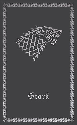 Game of Thrones House Stark desktop stationery set with pen, featuring themed paper, envelopes, and writing accessories.