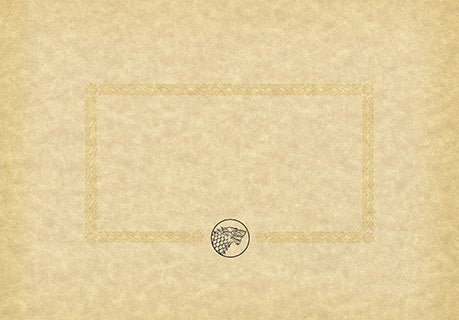 Game of Thrones House Stark desktop stationery set with pen, featuring Stark sigil and themed design for fans of the series.