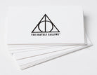 Set of 10 Harry Potter Deathly Hallows foil gift enclosure cards by Insight Editions, featuring magical wizarding symbols.