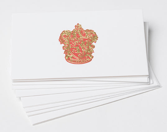 Set of 10 Harry Potter Gryffindor foil gift enclosure cards by Insight Editions, featuring magical house-themed stationery.