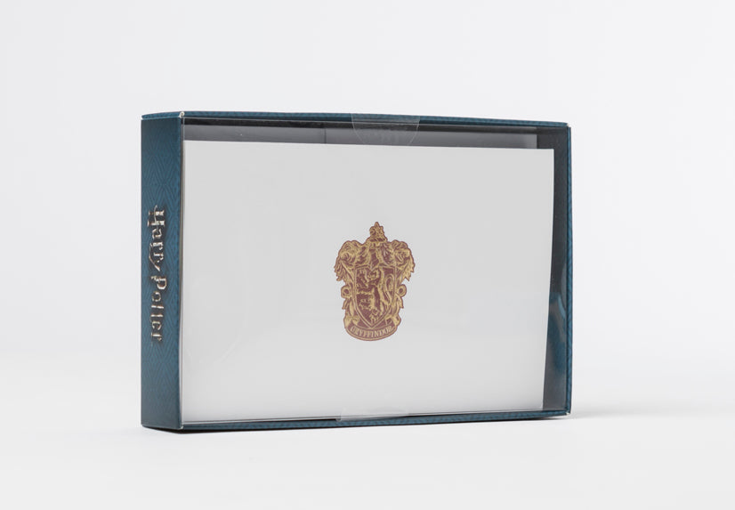 Set of 10 Harry Potter Gryffindor foil note cards by Insight Editions, featuring magical house-themed stationery for writing notes.