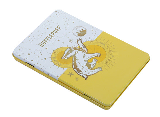 Harry Potter Hufflepuff constellation postcard tin set with 20 stationery postcards, collectible gift kit by Insight Editions.