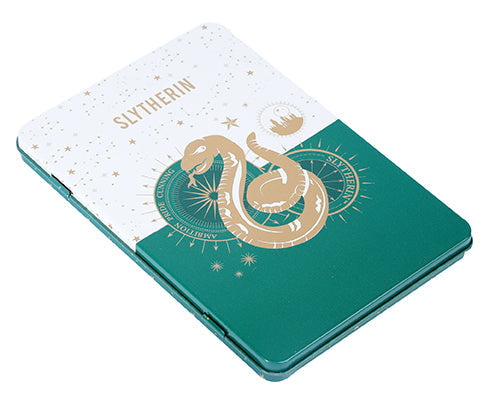 Harry Potter Slytherin constellation postcard tin set with 20 stationery postcards, featuring magical Slytherin-themed designs.