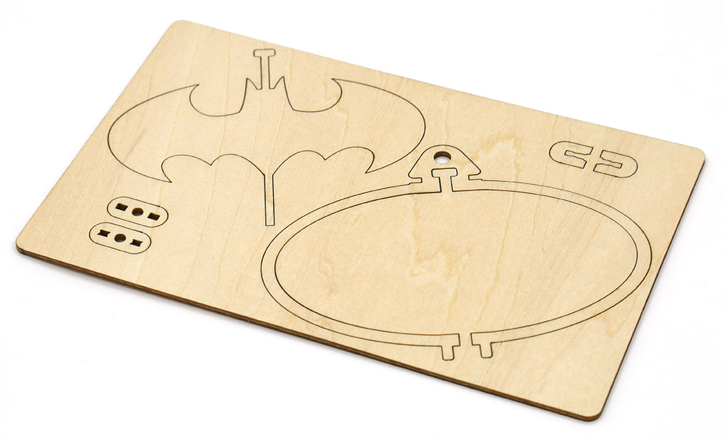 IncrediBuilds DC Comics Batman Logo Emblematics kit, a stationery gift set featuring Batman emblem design with packaging and materials.