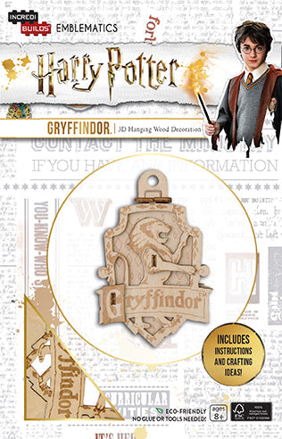 Harry Potter Gryffindor IncrediBuilds Emblematics kit with stationery and gift components, featuring Harry Potter-themed design.