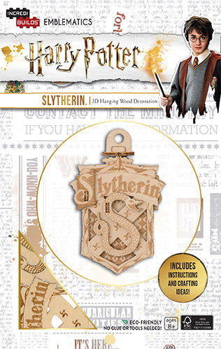 Harry Potter Slytherin IncrediBuilds Emblematics kit by Insight Editions, featuring wizard-themed stationery and collectible elements.