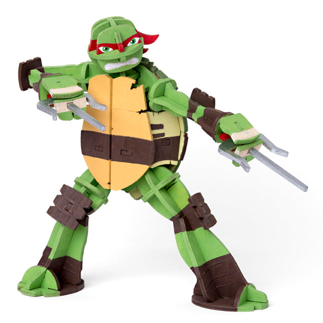 Teenage Mutant Ninja Turtles Raphael 3D wood model kit with recipe card, Insight Editions gift and stationery by IncrediBuilds.