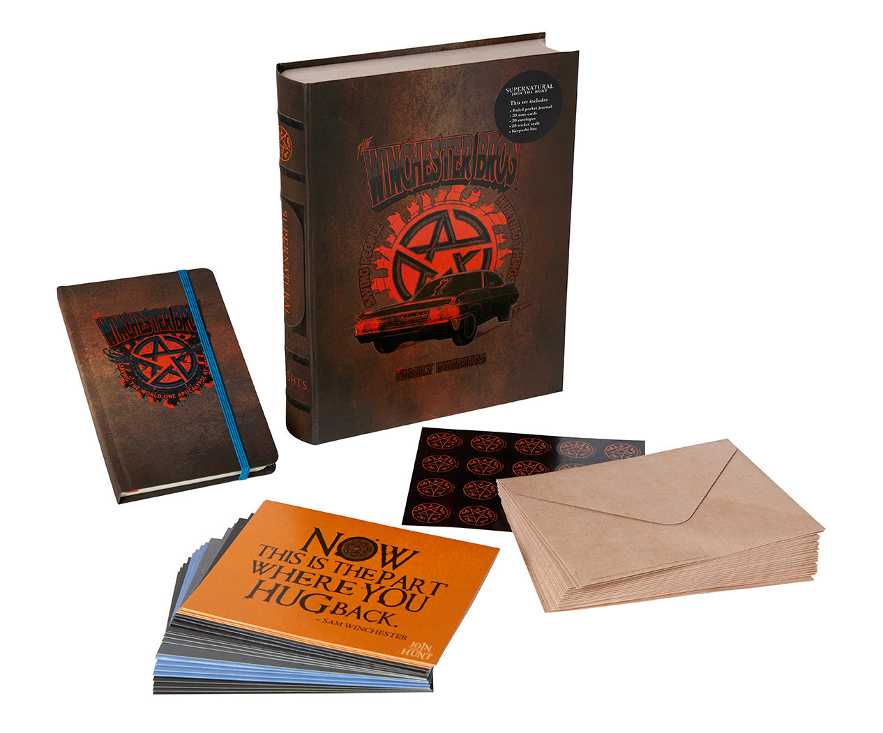 Supernatural Deluxe Note Card Set with keepsake box, featuring themed stationery and artwork from Insight Editions.