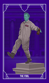 Ghostbusters Tarot Deck and Guidebook kit with softbound guide, featuring ghostly imagery and classic Ghostbusters branding.