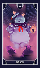 Ghostbusters tarot deck and guidebook kit by Insight Editions, softbound with colorful ghost-themed illustrations.