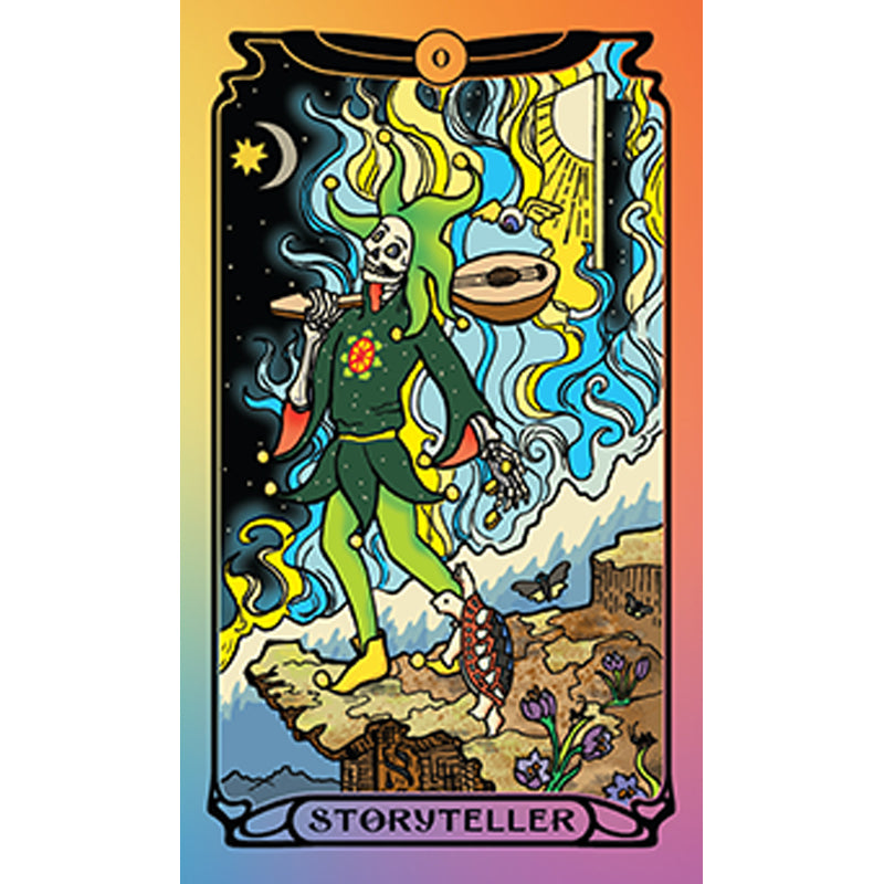 Softbound Grateful Dead tarot deck and guidebook kit by Insight Editions with colorful illustrated cards and instructions.