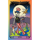 Softbound Grateful Dead tarot deck and guidebook kit by Insight Editions, featuring colorful illustrated tarot cards and a guidebook.
