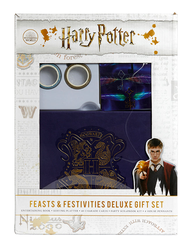 Limited edition Harry Potter: Feasts & Festivities deluxe gift set by Insight Editions, featuring magical themed items and collectibles.