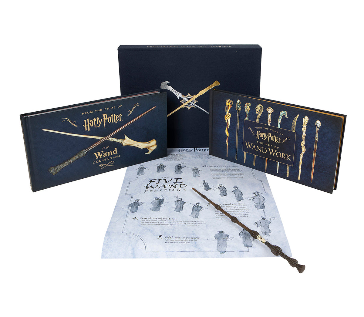Limited edition Harry Potter wand collection by Insight Editions, featuring detailed covers and unique designs inspired by the series.
