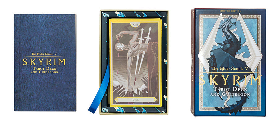 Limited edition Skyrim Tarot Deck and Guidebook by Insight Editions featuring artwork from The Elder Scrolls V: Skyrim.
