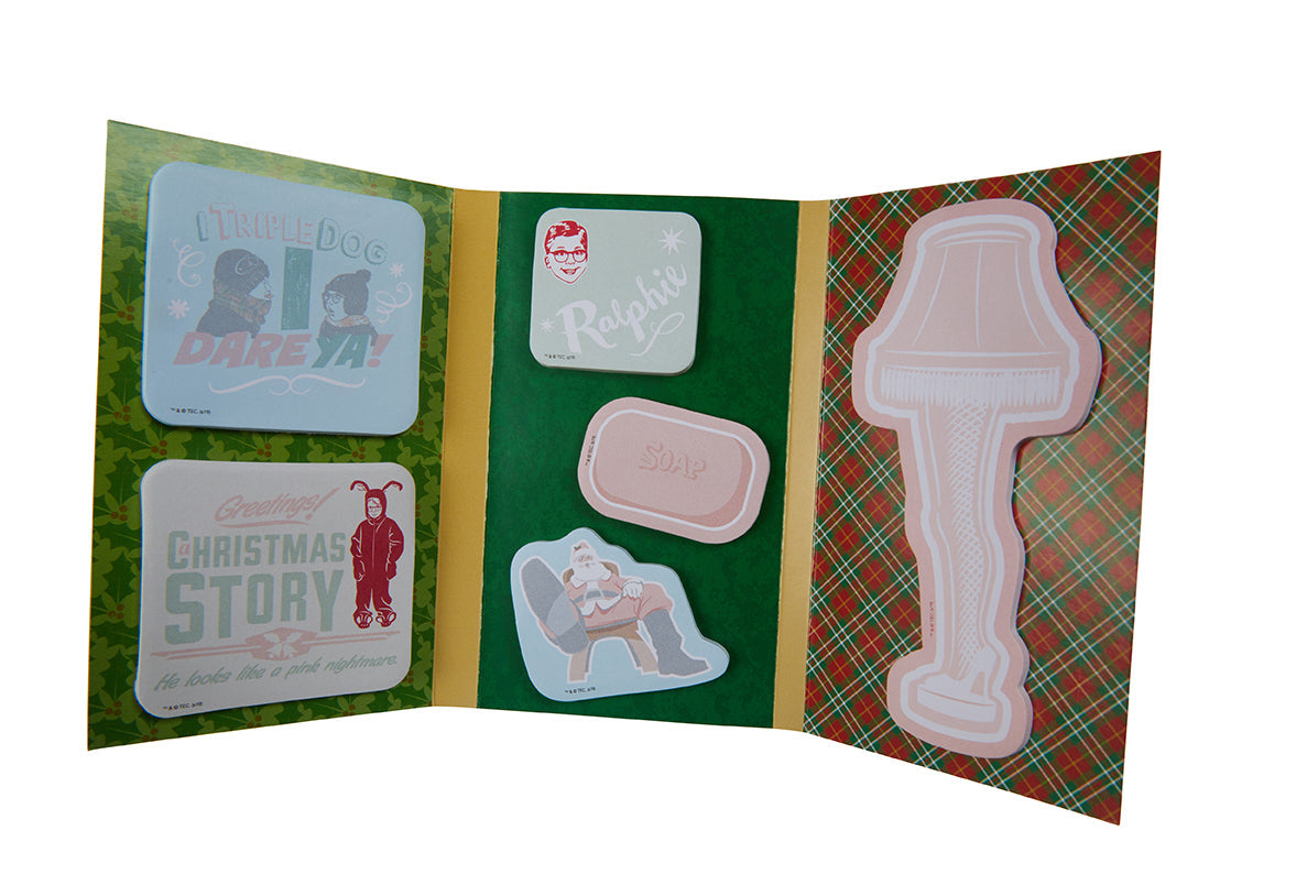 Softcover Christmas Story Sticky Note Collection by Insight Editions featuring themed notes and festive holiday designs.
