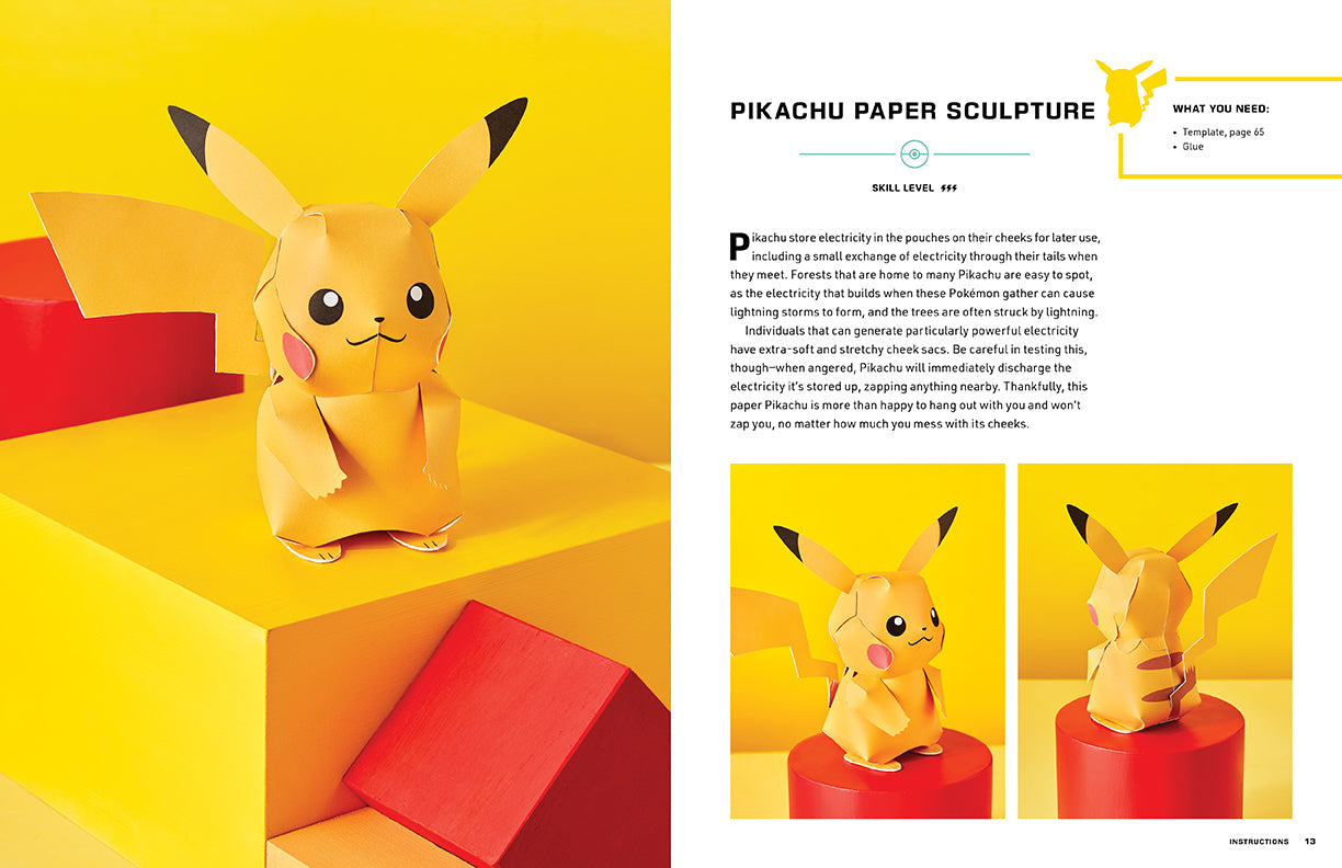 Softcover Amazing Pokemon Paper Crafts book by Insight Editions featuring colorful paper craft designs and Pokémon illustrations.