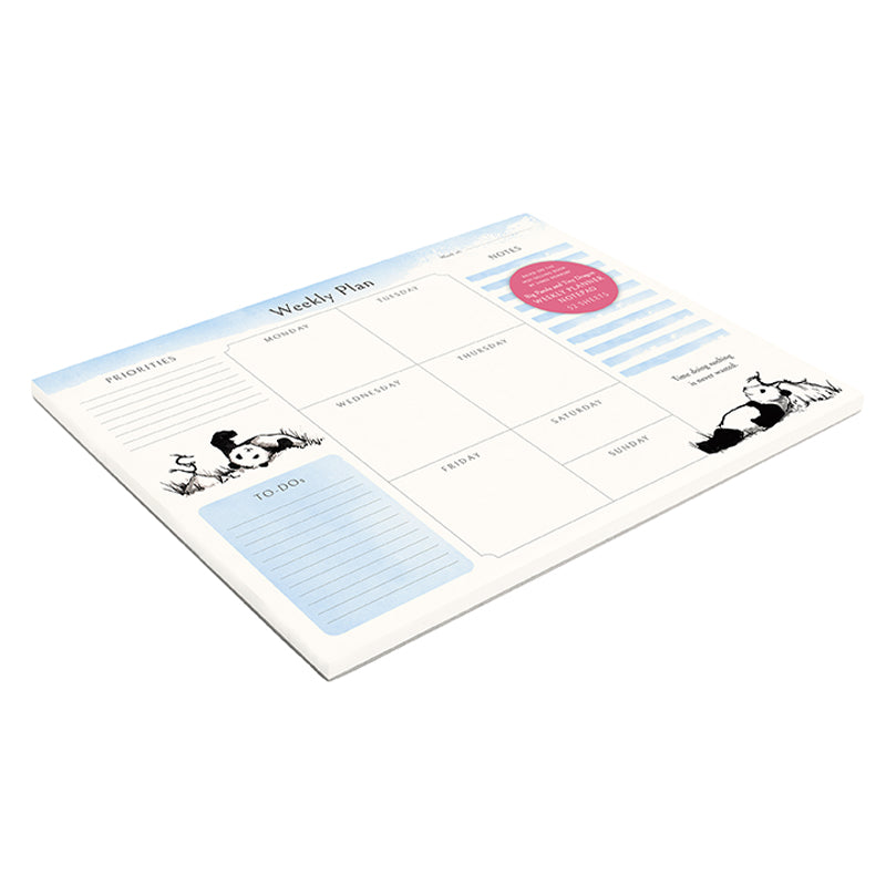 Softcover Big Panda and Tiny Dragon Weekly Planner Notepad by Insight Editions with colorful panda and dragon illustrations.