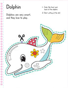 Softcover book titled "Color, Cut, and Fold: Ocean Animals" by Insight Editions featuring vibrant ocean animal illustrations.