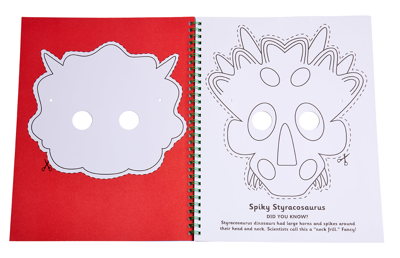 Color & Cut Masks: Dinosaurs softcover book by Insight Editions featuring dinosaur-themed coloring and cutting activities.
