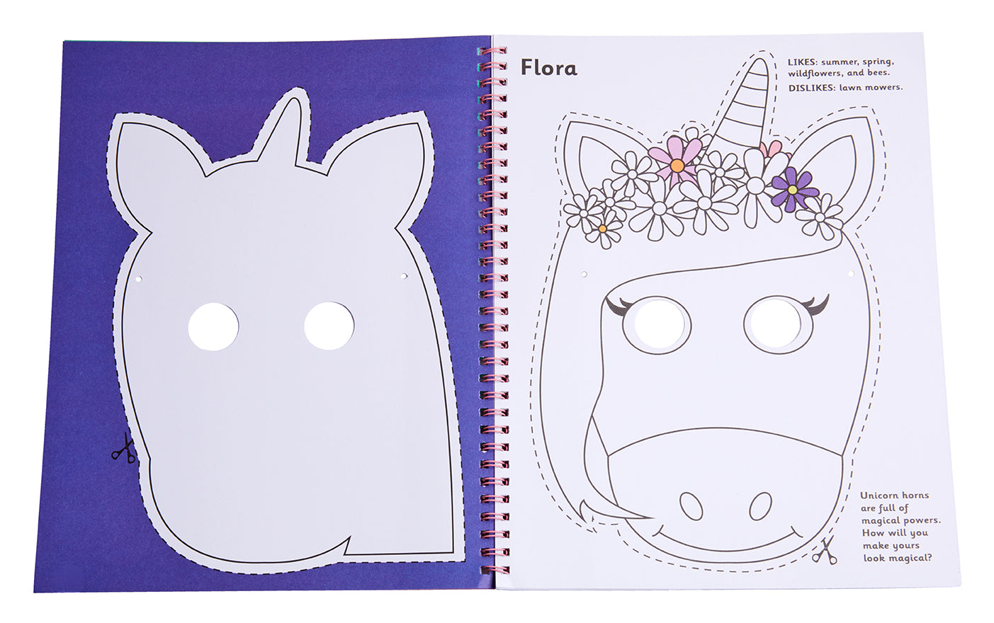 Color & Cut Masks: Unicorns softcover book by Insight Editions featuring colorful unicorn-themed mask designs for children.