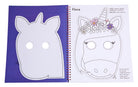 Color & Cut Masks: Unicorns softcover book by Insight Editions featuring colorful unicorn-themed mask designs for children.