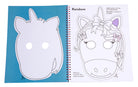 Color & Cut Masks: Unicorns softcover book by Insight Editions featuring playful unicorn-themed mask designs and colorful illustrations.