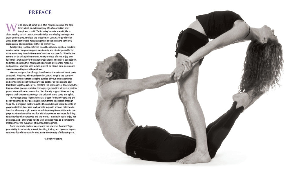 Softcover Contact Yoga book by Insight Editions featuring illustrations and instructions on yoga practices.