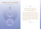 Softcover Crystal Healing Reflection Journal by Insight Editions with colorful crystal illustrations on the cover.