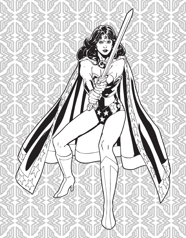 Softcover Wonder Woman coloring book by Insight Editions featuring DC Comics superhero Wonder Woman on the cover.