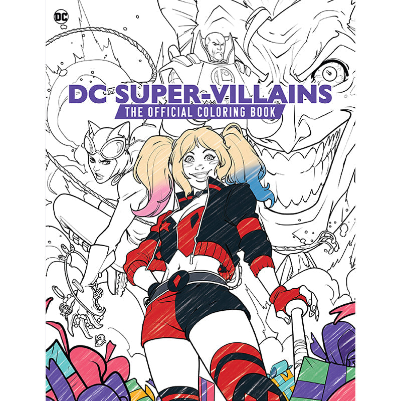Softcover DC Super-Villains coloring book by Insight Editions featuring iconic villain characters for coloring and creative fun.