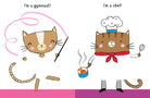 Softcover book titled "Design and Draw 50 Cat Outfits" by Insight Editions, showing colorful illustrated cat costumes on the cover.