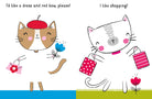 Softcover book titled "Design and Draw 50 Cat Outfits" by Insight Editions, featuring colorful cat fashion sketches on the cover.