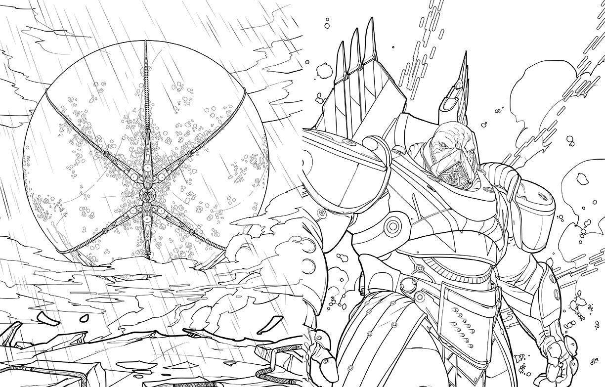 Softcover Destiny: The Official Coloring Book Vol. 2 by Insight Editions featuring vibrant game-themed illustrations.