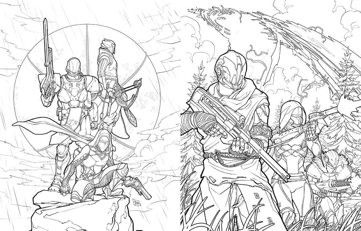 Softcover Destiny: The Official Coloring Book Vol. 2 by Insight Editions featuring game-inspired artwork and intricate designs.