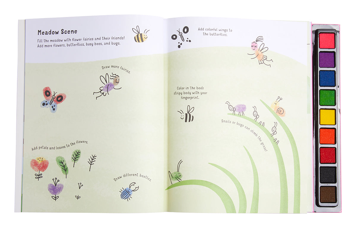 Softcover book titled Fingerprint Fairies by Insight Editions, featuring whimsical fairy illustrations on the cover.