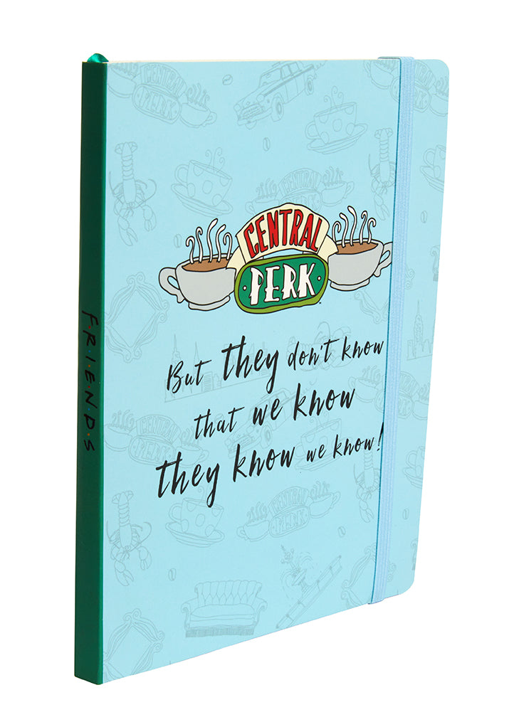 Insight Editions Friends Central Perk softcover notebook with Central Perk logo and colorful design on the cover.